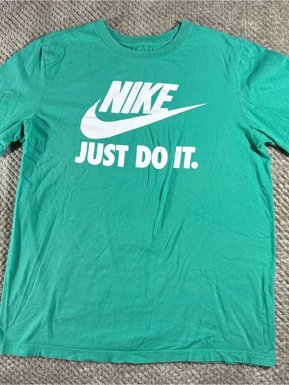 Nike Mens M The Nike Tee Teal Just Do It Casual Sportswear Athletic Skateboard